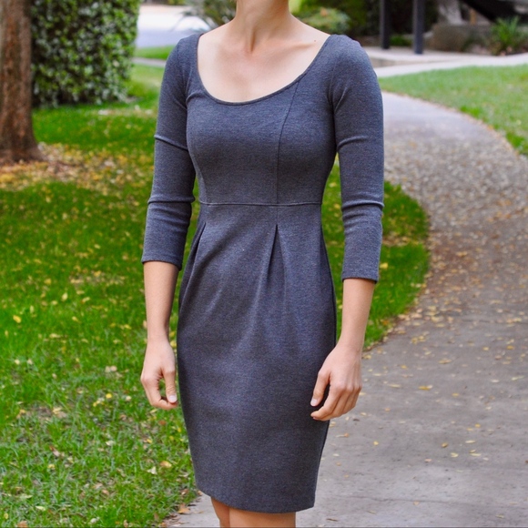 Club Monaco Dresses & Skirts - ⬇️$84 Club Monaco Sheath Gray Dress w/ Cross Back